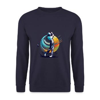 Golfer Golfspieler Golfer Golfer - Unisex Pullover - Navy - Vorne - Alina (178cm) & Michal (187cm)