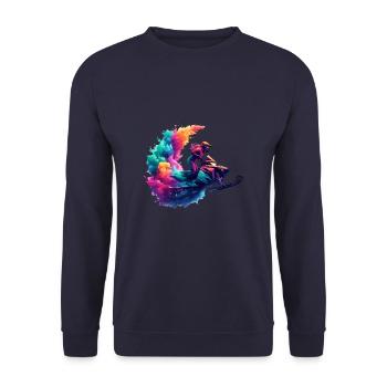 Snowmobile Snow Winter Snowmobiling Snowmobiler - Unisex Sweatshirt - navy - Front - Alina (178cm) & Michal (187cm)
