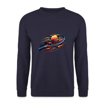 Tennis Player Tennis Racket Sports - Unisex Sweatshirt - navy - Front - Alina (178cm) & Michal (187cm)