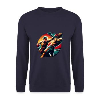 Boxer Kämpfer Boxen Sport Kampf Boxer - Unisex Pullover - Navy - Vorne - Alina (178cm) & Michal (187cm)