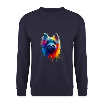 Terriers Terriers Cairn Terrier Splash Art colorés - Sweat-shirt Unisexe - marine - Devant - Alina (178cm) & Michal (187cm)