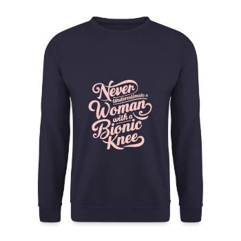 Bionic Knee Replacement Chirurgie Gelenk für Frauen - Unisex Pullover - Navy - Vorne - Alina (178cm) & Michal (187cm)