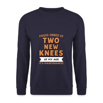 Bionic Knee Replacement Surgery Joint Recovery - Unisex Sweatshirt - navy - Front - Alina (178cm) & Michal (187cm)