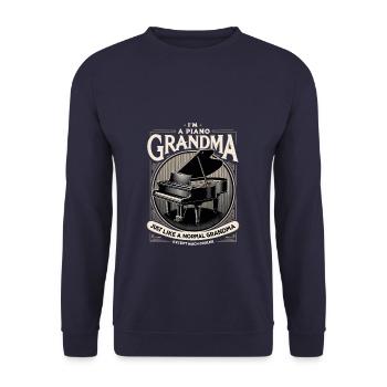Oma Pianist Flügelmusiker Pianisten - Unisex Pullover - Navy - Vorne - Alina (178cm) & Michal (187cm)