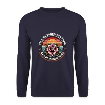 Tattooed Grandma Tattoo Tattooing Ink Tattoos - Unisex Sweatshirt - navy - Front - Alina (178cm) & Michal (187cm)