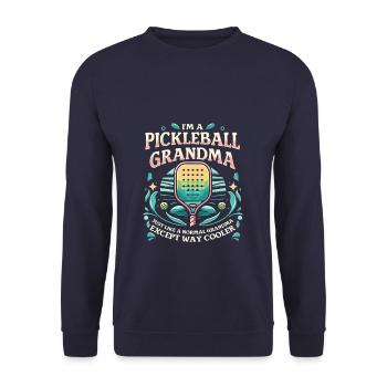 Raquette de pickleball de grand-mère - Sweat-shirt Unisexe - marine - Devant - Alina (178cm) & Michal (187cm)