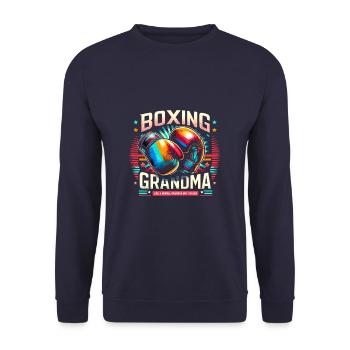 Boxe Grand-mère Grand-mère Boxer Fan - Sweat-shirt Unisexe - marine - Devant - Alina (178cm) & Michal (187cm)