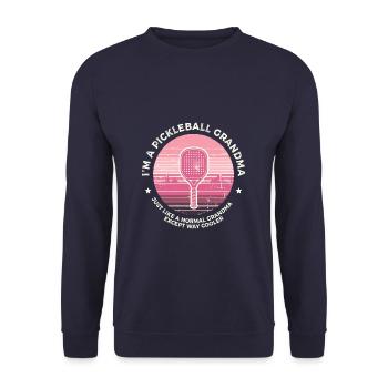 Raquette de pickleball de grand-mère - Sweat-shirt Unisexe - marine - Devant - Alina (178cm) & Michal (187cm)