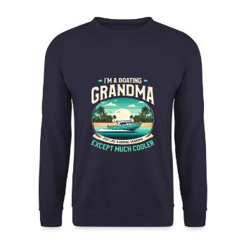 Grand-mère Bateau Bateau Voilier Capitaine Voilier - Sweat-shirt Unisexe - marine - Devant - Alina (178cm) & Michal (187cm)