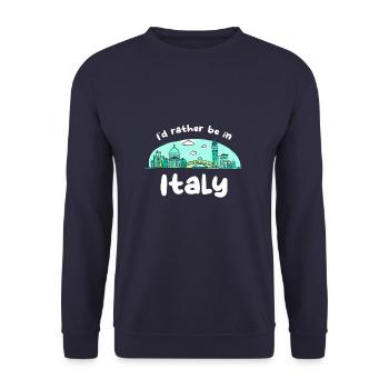 Ich wäre lieber in Italien Urlaub Urlauber Eiffel - Unisex Pullover - Navy - Vorne - Alina (178cm) & Michal (187cm)