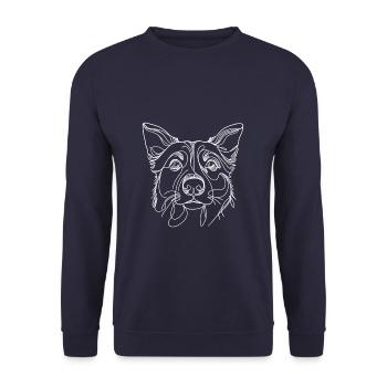 Line Art Australian Cattle Dog - Unisex Sweatshirt - navy - Front - Alina (178cm) & Michal (187cm)