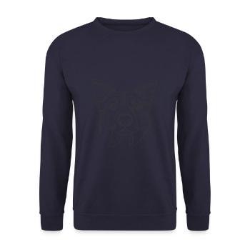 Line Art Australian Cattle Dog - Unisex Sweatshirt - navy - Front - Alina (178cm) & Michal (187cm)
