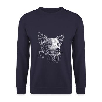 Line Art Australian Cattle Dog - Unisex Sweatshirt - navy - Front - Alina (178cm) & Michal (187cm)
