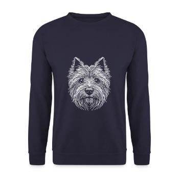 Line Art Cairn Terrier Terriers - Sweat-shirt Unisexe - marine - Devant - Alina (178cm) & Michal (187cm)
