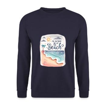 I'd Rather Be At The Beach Summer Vacation Beaches - Unisex Sweatshirt - navy - Front - Alina (178cm) & Michal (187cm)