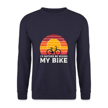 Je préfère faire du vélo Vélo VTT - Sweat-shirt Unisexe - marine - Devant - Alina (178cm) & Michal (187cm)