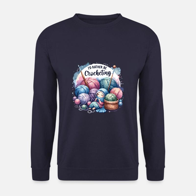Ich würde lieber häkeln häkeln stricken - Unisex Pullover - Navy