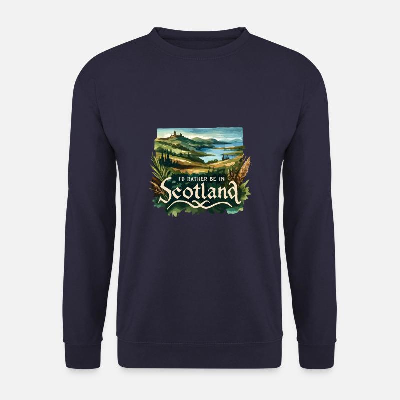 Ich wäre lieber in Schottland Urlaubsurlauber - Unisex Pullover - Navy
