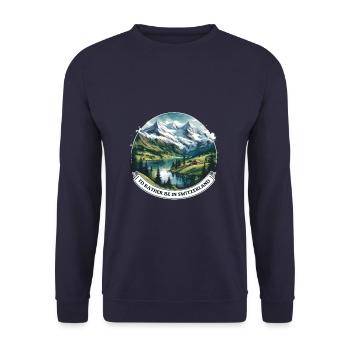 Je préfère être en Suisse vacancier - Sweat-shirt Unisexe - marine - Devant - Alina (178cm) & Michal (187cm)