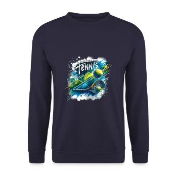 I'd Rather Be Playing Tennis Tennis Player Racket - Unisex Sweatshirt - navy - Front - Alina (178cm) & Michal (187cm)