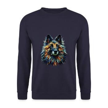 Polygon Art Berger Belge Groenendael Belge - Sweat-shirt Unisexe - marine - Devant - Alina (178cm) & Michal (187cm)
