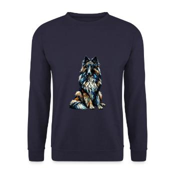 Polygon Art Berger Belge Groenendael Belge - Sweat-shirt Unisexe - marine - Devant - Alina (178cm) & Michal (187cm)