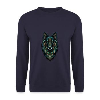 Mandala Art Chien De Berger Belge Groenendael Belge - Sweat-shirt Unisexe - marine - Devant - Alina (178cm) & Michal (187cm)