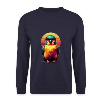 Lunettes de soleil rétro coucher de soleil Canary Birdwatching - Sweat-shirt Unisexe - marine - Devant - Alina (178cm) & Michal (187cm)