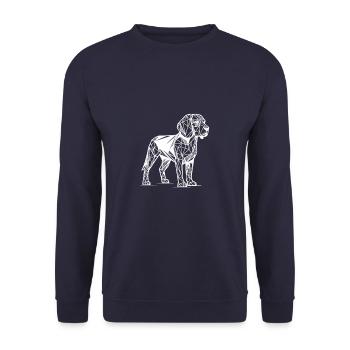 Geometrische Linie Kunst Beagle Hund Beagle - Unisex Pullover - Navy - Vorne - Alina (178cm) & Michal (187cm)