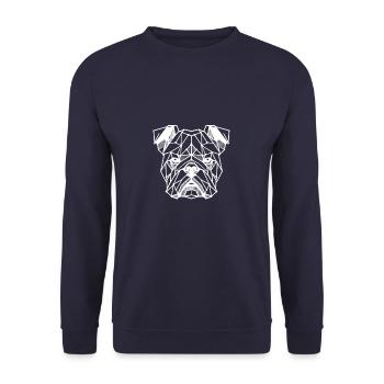 Dessin au trait géométrique Bulldog Bouledogues anglais - Sweat-shirt Unisexe - marine - Devant - Alina (178cm) & Michal (187cm)