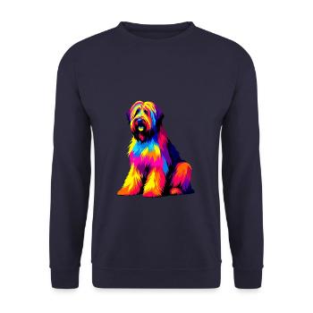 Briards Pop Art Colorés - Sweat-shirt Unisexe - marine - Devant - Alina (178cm) & Michal (187cm)