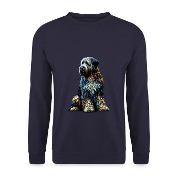 Polygon Art Briard Briards - Unisex Sweatshirt - navy - Front - Alina (178cm) & Michal (187cm)