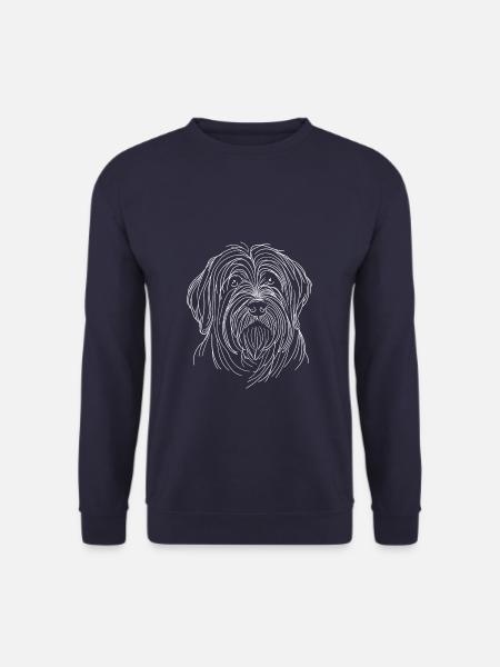 Line Art Briard Briards - Unisex Pullover - Navy