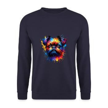 Colorful Splash Art Brussels Griffon Griffon - Unisex Sweatshirt - navy - Front - Alina (178cm) & Michal (187cm)