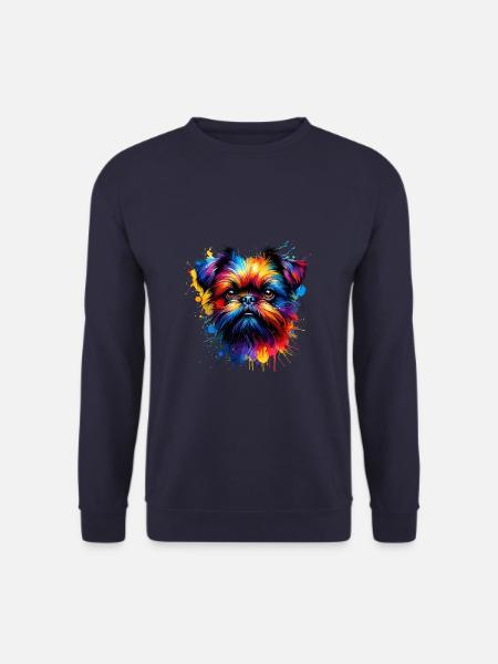 Bunte Splash Art Brüssel Griffon Griffon - Unisex Pullover - Navy