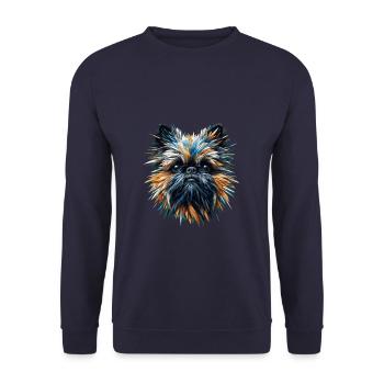 Polygon Art Brussels Griffon Griffon Bruxellois - Unisex Sweatshirt - navy - Front - Alina (178cm) & Michal (187cm)