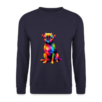 Colorful Pop Art Brussels Griffon Griffon - Unisex Sweatshirt - navy - Front - Alina (178cm) & Michal (187cm)
