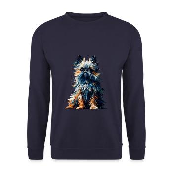 Polygon Art Brussels Griffon Griffon Bruxellois - Unisex Sweatshirt - navy - Front - Alina (178cm) & Michal (187cm)