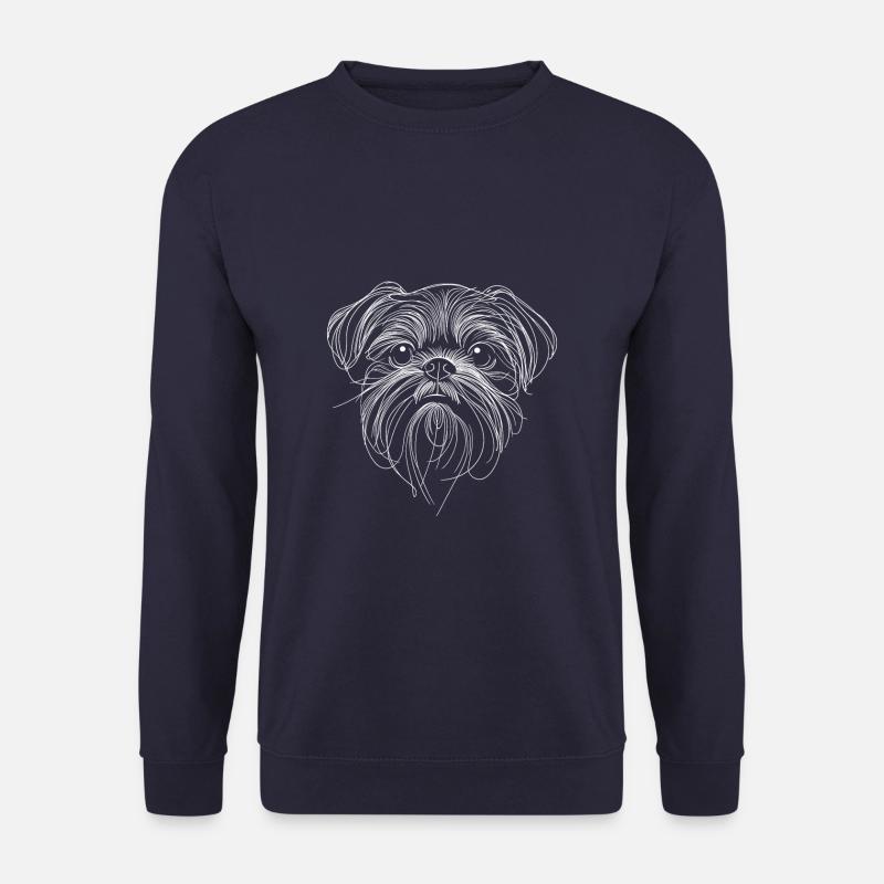 Line Art Brüssel Griffon Griffon Bruxellois - Unisex Pullover - Navy