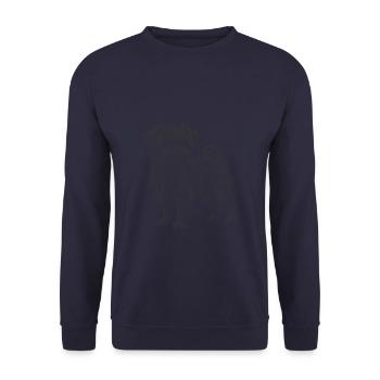 Line Art Brussels Griffon Griffon Bruxellois - Unisex Sweatshirt - navy - Front - Alina (178cm) & Michal (187cm)