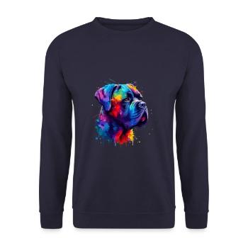 Splash Art Cane Corso coloré Mastiff italien - Sweat-shirt Unisexe - marine - Devant - Alina (178cm) & Michal (187cm)