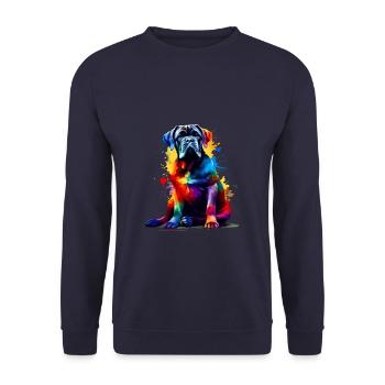 Splash Art Cane Corso coloré Mastiff italien - Sweat-shirt Unisexe - marine - Devant - Alina (178cm) & Michal (187cm)