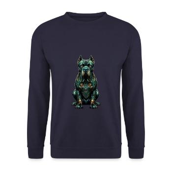 Mandala Art Cane Corso Italian Mastiff - Unisex Sweatshirt - navy - Front - Alina (178cm) & Michal (187cm)