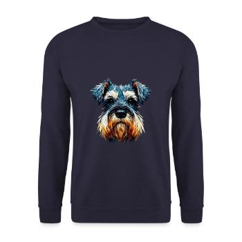Polygon Art Giant Schnauzer Schnauzers - Unisex Sweatshirt - navy - Front - Alina (178cm) & Michal (187cm)
