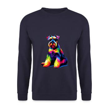 Colorful Pop Art Giant Schnauzer Schnauzers - Unisex Sweatshirt - navy - Front - Alina (178cm) & Michal (187cm)