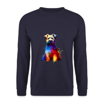 Coloré Splash Art Glen Of Imaal Terrier Terriers - Sweat-shirt Unisexe - marine - Devant - Alina (178cm) & Michal (187cm)