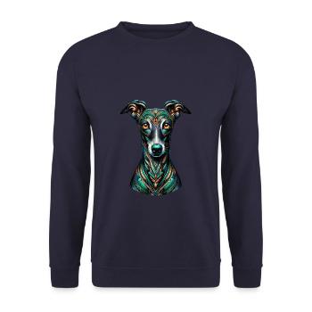 Mandala Art Italian Greyhound Italian - Unisex Sweatshirt - navy - Front - Alina (178cm) & Michal (187cm)