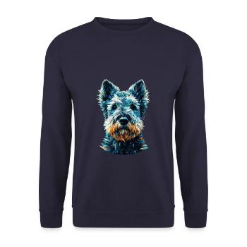 Polygon Art Kerry Blue Terrier Terriers - Unisex Pullover - Navy - Vorne - Alina (178cm) & Michal (187cm)