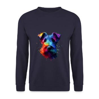 Bunte Splash Art Kerry Blue Terrier Terrier - Unisex Pullover - Navy - Vorne - Alina (178cm) & Michal (187cm)