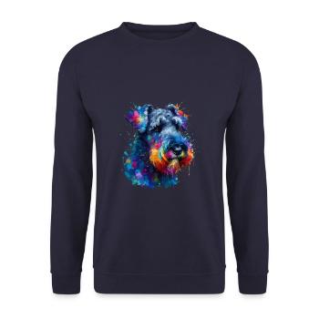 Bunte Splash Art Kerry Blue Terrier Terrier - Unisex Pullover - Navy - Vorne - Alina (178cm) & Michal (187cm)